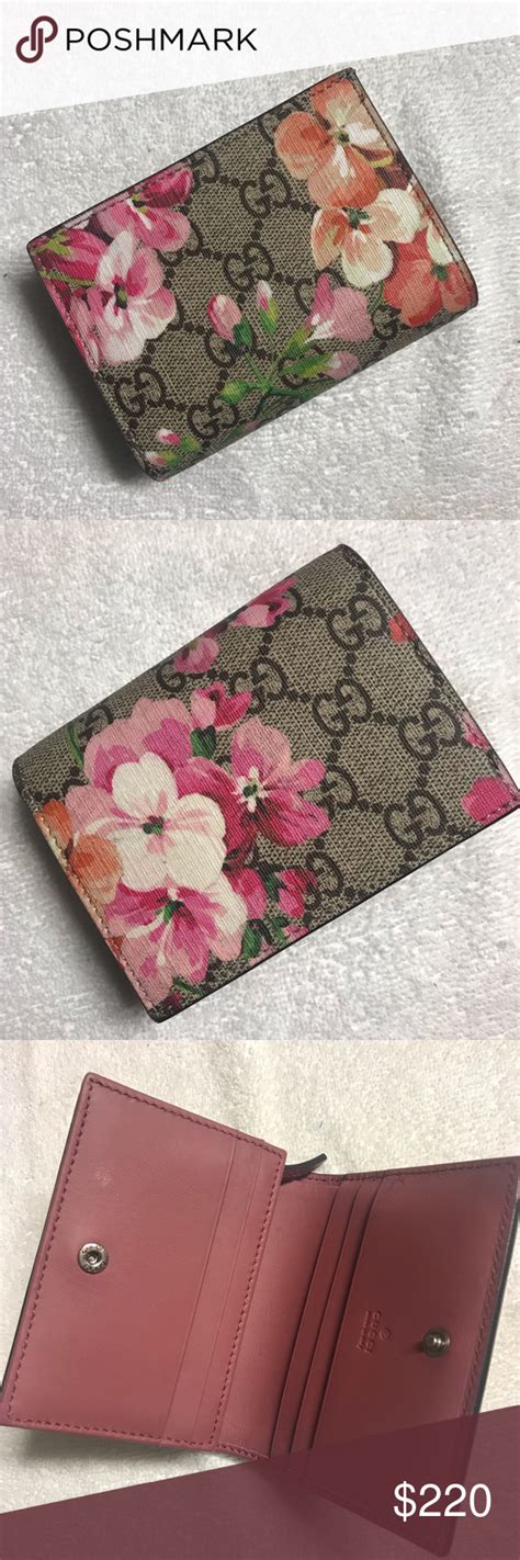 large wallet gucci flowers embroidered|authentic Gucci wallet.